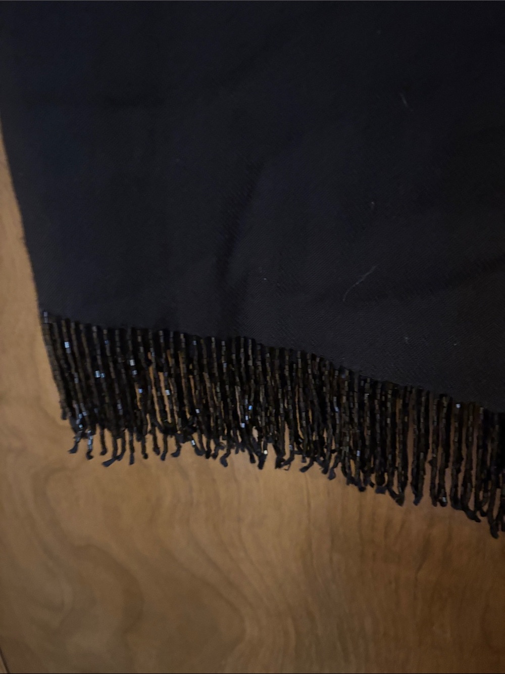 Black Fringe pashmina scarf - Picture 2 of 2